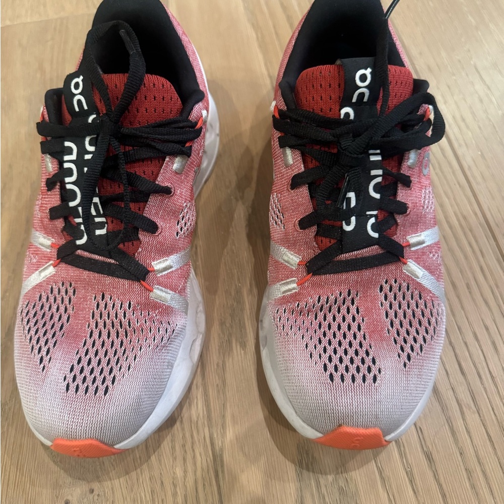 On Running Women's Red and Black Athletic Shoes